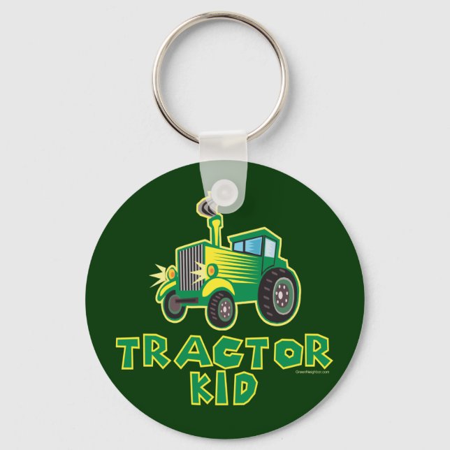 Porte-clés Enfant tracteur vert (Recto)
