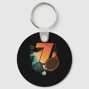 Porte-clés Enfants 7e anniversaire garçon Badminton Joueur Ba