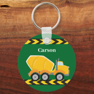 Porte-clés Enfants Custom Green Cement Mixer Camion Garçons