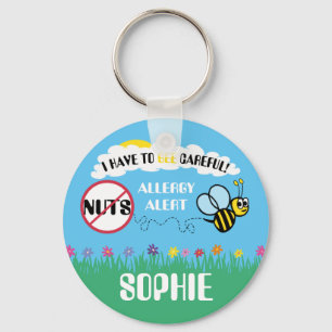 Porte-clés Enfants d'Alerte d'allergie aux noix d'abeilles