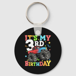 Porte-clés Enfants Monster Camion Mon 3e anniversaire Garçon