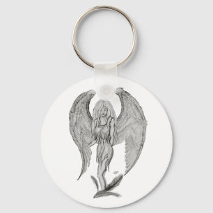 Porte-clés Engel Bleistiftzeichnung Design noir et blanc