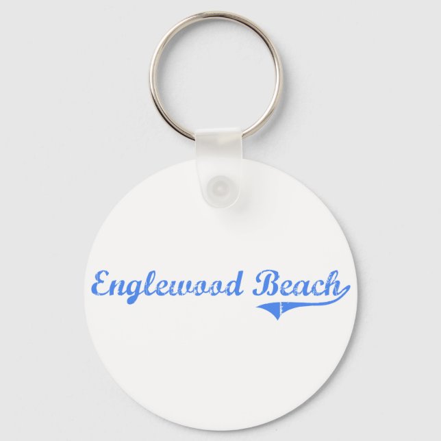 Porte-clés Englewood Beach Floride Design classique (Recto)