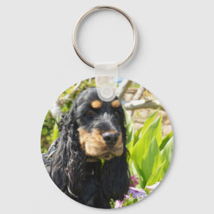 Porte-clés english-cocker-spaniel-noir et bronze