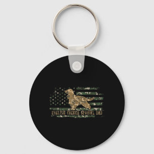 Porte-clés English Cocker Spaniel Papa Camo Drapeau Américain