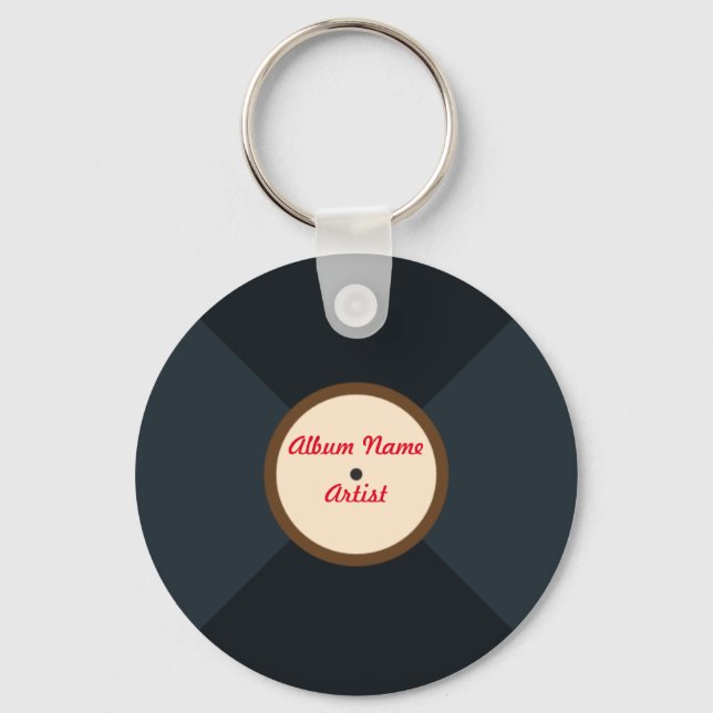 Porte-clés Enregistrement vinyle de musique personnalisée (Recto)
