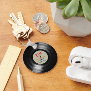Porte-clés Enregistrement vinyle de musique personnalisée
