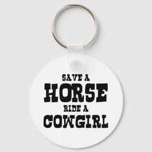 PORTE-CLÉS ENREGISTRER UN CHEVAL UNE COWGIRL