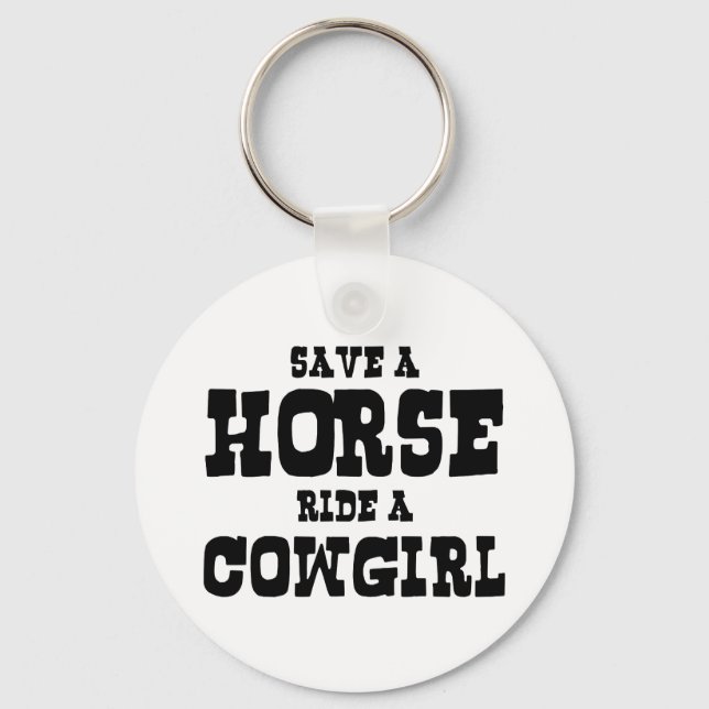 PORTE-CLÉS ENREGISTRER UN CHEVAL UNE COWGIRL (Recto)