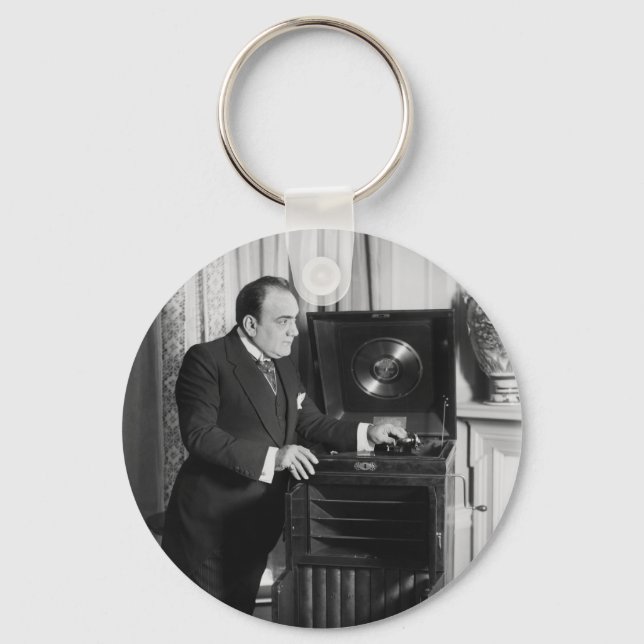 Porte-clés Enrico Caruso avec la marque Victrola Phonograph (Recto)