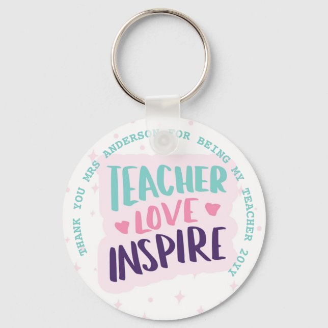 Porte-clés ENSEIGNANT AMOUR INSPIRE Cadeaux personnalisés de  (Recto)