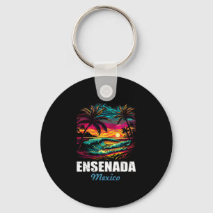 Porte-clés Ensenada Retro Mexique Coucher de soleil Vintage S