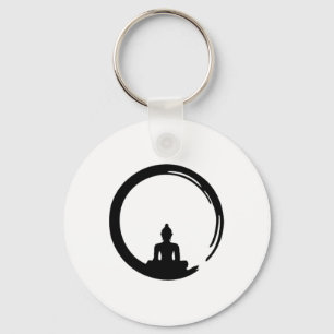 Porte-clés Enso, Zen, Cercle, Bouddha Méditation Japon Callig