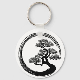 Porte-clés Enso Zen Circle and Bonsai Tree