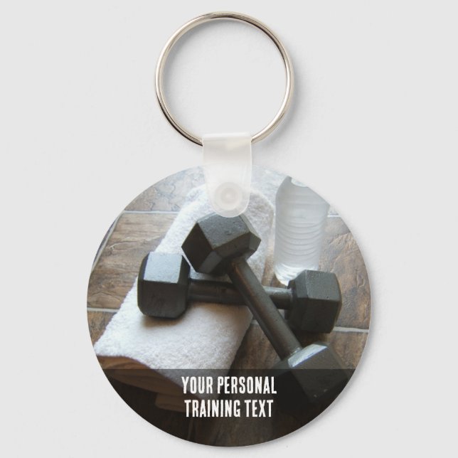 Porte-clés Entraîneur personnel ou Fitness Dumbells Serviette (Recto)