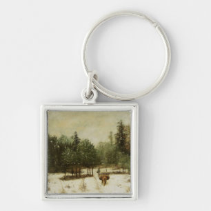 Porte-clés Entrée à la forêt en hiver