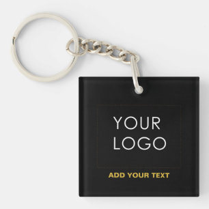Porte-clés Entreprise personnalisable Ajouter Logo Noir moder