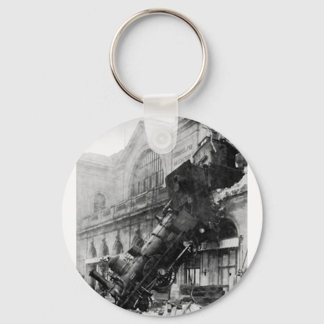 Porte-clés Épave ferroviaire à Montparnasse, catastrophe ferr (Recto)