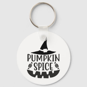 Porte-clés Épice citrouille avec une sorcière Jack-O-Lantern