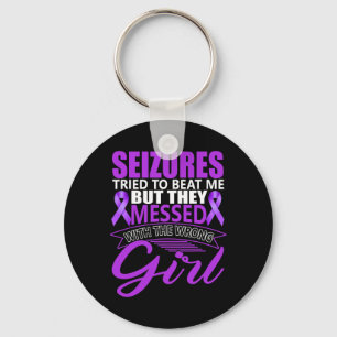 Porte-clés Epilepsy Seizure Neurological Disorder Purple Ribb