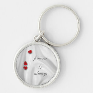 Porte-clés Épouser blanc de soie et de coeurs