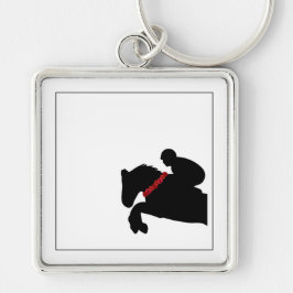 Porte-clés Équestre Cheval Show Rider Jumper Red Roses