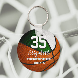 Porte-clés Équipe blanche verte couleurs filles garçons baske