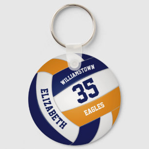 Porte-clés équipe bleu marine orange couleurs volleyball gifl