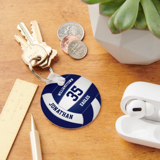 Porte-clés équipe bleue couleurs garçons filles volley (Bureau)