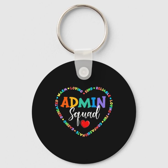 Porte-clés Équipe d'administration du coeur mignon Amusant Pr (Recto)