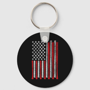 Porte-clés Équipe de baseball drapeau américain Vintage T-shi