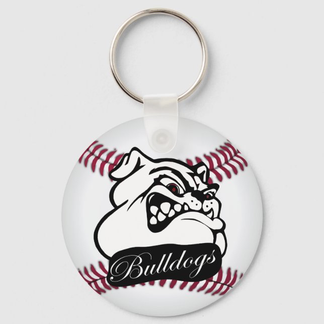 Porte-clés Équipe de Bulldog Mascotte de baseball (Recto)
