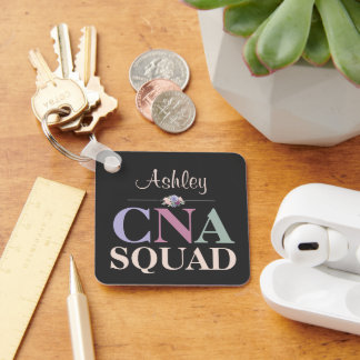 Porte-clés Équipe de CNA personnalisée Nom floral