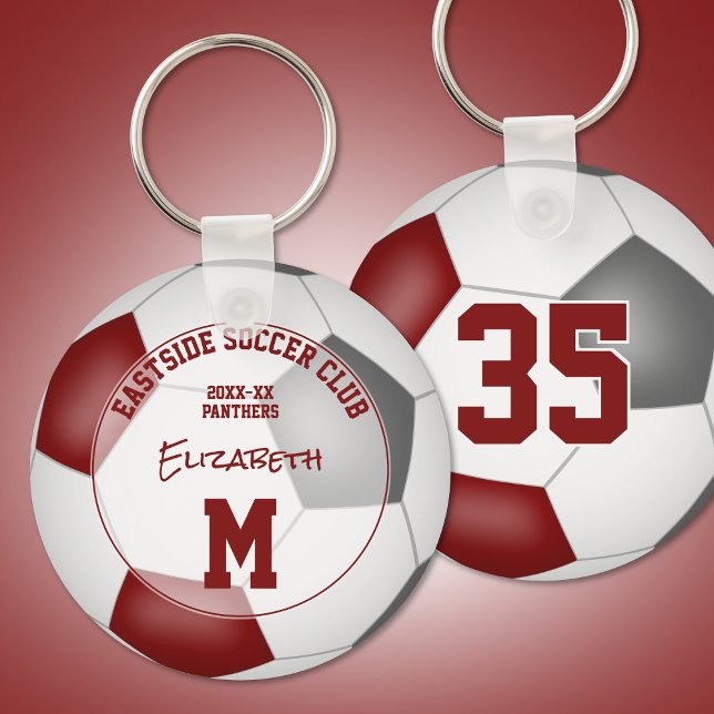 Porte-clés équipe de football gris maroon cadeaux enfants spo (Créateur téléchargé)