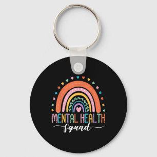 Porte-clés Équipe de la santé mentale Boho Rainbow Maladie cé
