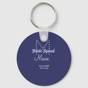 Porte-clés Équipe de mariée ajoutez nom monogramme demoiselle