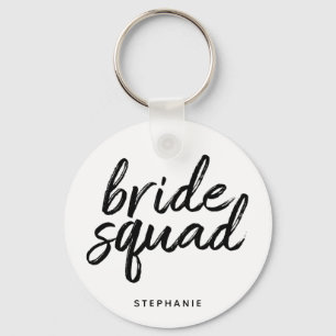 Porte-clés Équipe de mariée minimale personnalisée