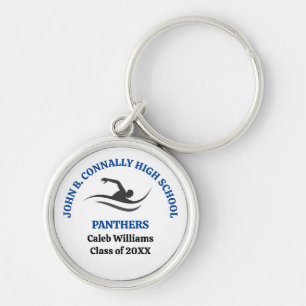 Porte-clés Équipe de natation bleue Maillot de bain personnal