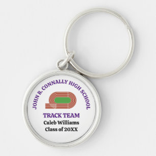 Porte-clés Équipe de piste violette Équipe de course personna