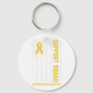 Porte-clés Équipe de soutien au cancer de l'enfant Ruban de s