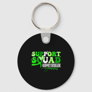 Porte-clés Équipe de soutien ruban papillon vert maladie réna
