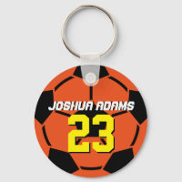 Équipe de sport Orange Porte - clé de balle de foo