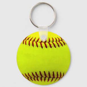 Porte-clés Équipe du softball jaune personnalisable