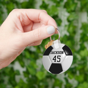 Porte-clés Équipe noire et blanche ⚽ balle