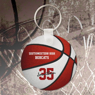 Porte-clés équipe rouge blanc couleurs garçons filles basketb