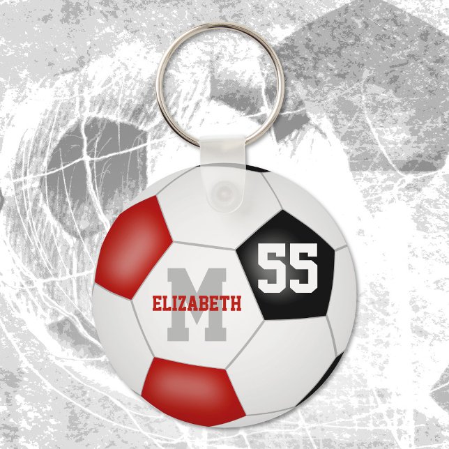Porte-clés équipe rouge noir couleurs garçons filles football (Créateur téléchargé)