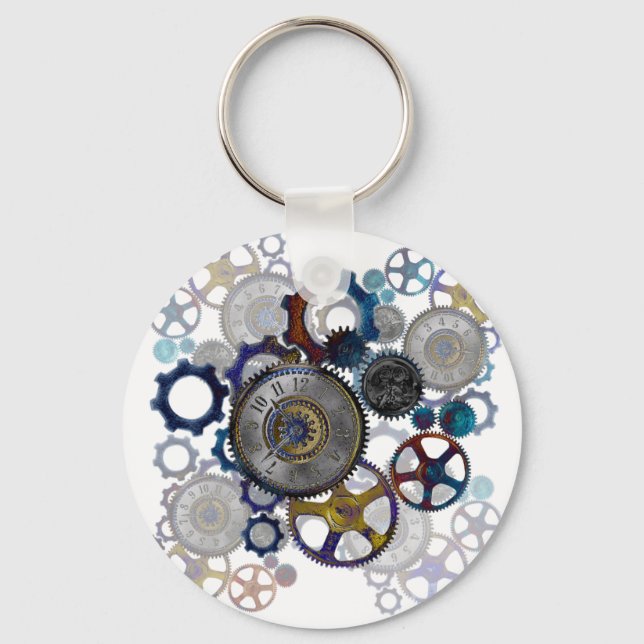 Porte-clés Équipement psychadellique à vapeur, cogs, cadeau v (Recto)