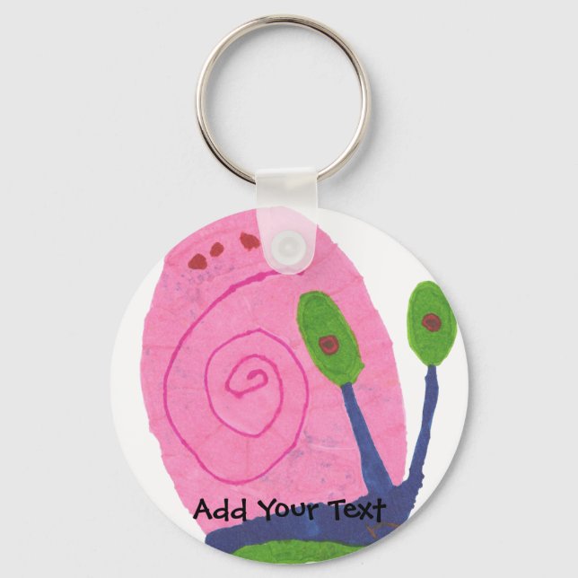 Porte-clés Escargot de caricature rose (Recto)
