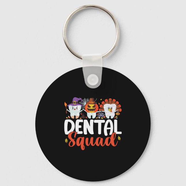 Porte-clés Escouade dentaire Dentiste dentaire Thanksgiving H (Recto)