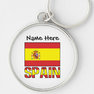 Porte-clés Espagne Drapeau noir Personnalisation